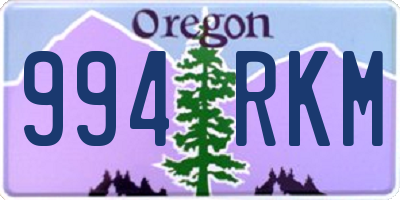 OR license plate 994RKM