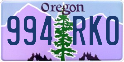 OR license plate 994RKO