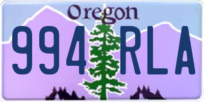 OR license plate 994RLA