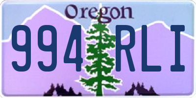 OR license plate 994RLI