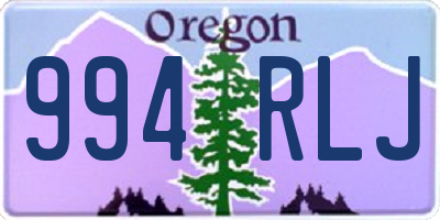 OR license plate 994RLJ