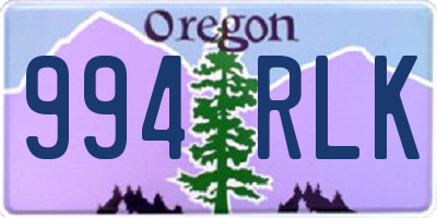 OR license plate 994RLK