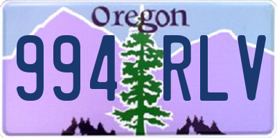OR license plate 994RLV