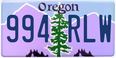 OR license plate 994RLW