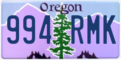 OR license plate 994RMK