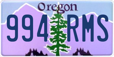 OR license plate 994RMS