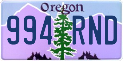 OR license plate 994RND