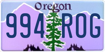 OR license plate 994ROG