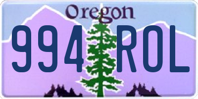 OR license plate 994ROL