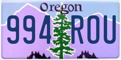 OR license plate 994ROU