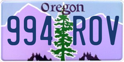 OR license plate 994ROV