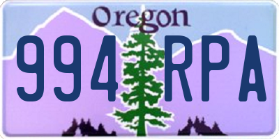 OR license plate 994RPA