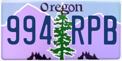 OR license plate 994RPB