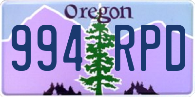 OR license plate 994RPD