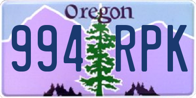 OR license plate 994RPK