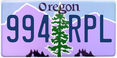 OR license plate 994RPL
