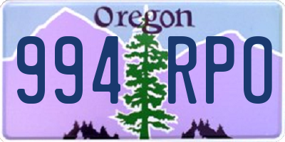 OR license plate 994RPO