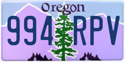 OR license plate 994RPV
