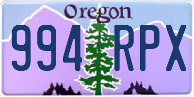 OR license plate 994RPX