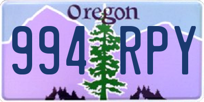 OR license plate 994RPY