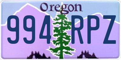 OR license plate 994RPZ