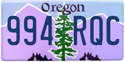 OR license plate 994RQC