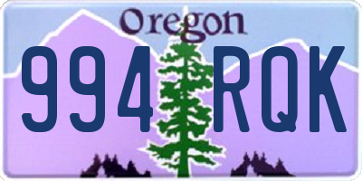 OR license plate 994RQK