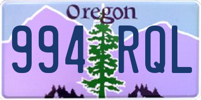 OR license plate 994RQL