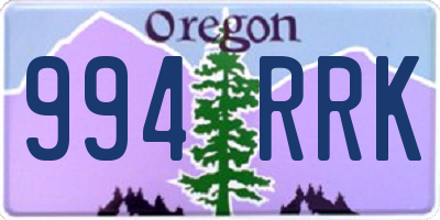 OR license plate 994RRK