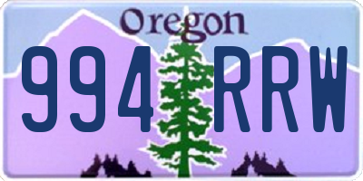 OR license plate 994RRW