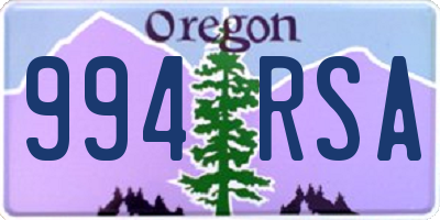 OR license plate 994RSA