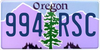 OR license plate 994RSC