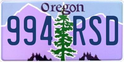 OR license plate 994RSD