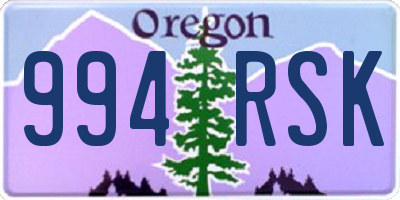 OR license plate 994RSK