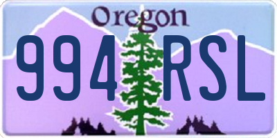 OR license plate 994RSL