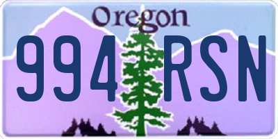 OR license plate 994RSN