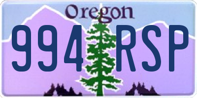 OR license plate 994RSP