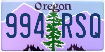 OR license plate 994RSQ