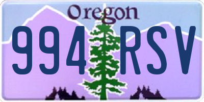 OR license plate 994RSV