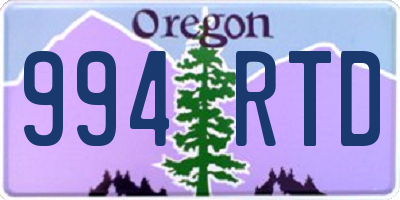 OR license plate 994RTD