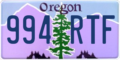 OR license plate 994RTF