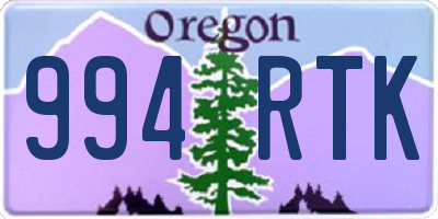 OR license plate 994RTK