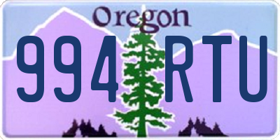 OR license plate 994RTU
