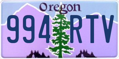 OR license plate 994RTV