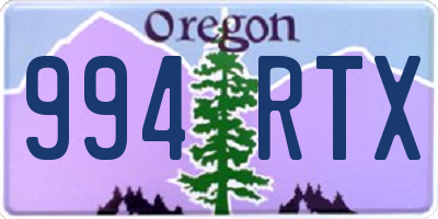 OR license plate 994RTX