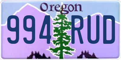 OR license plate 994RUD