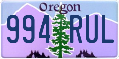 OR license plate 994RUL