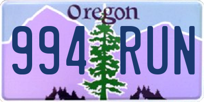 OR license plate 994RUN