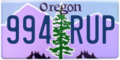 OR license plate 994RUP
