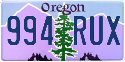 OR license plate 994RUX